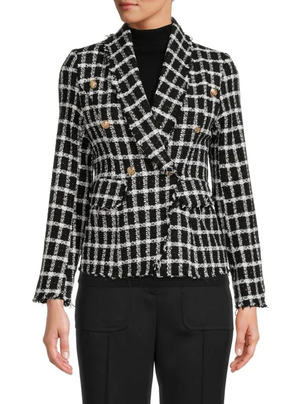 Blazer Tweed Renee C in check, black