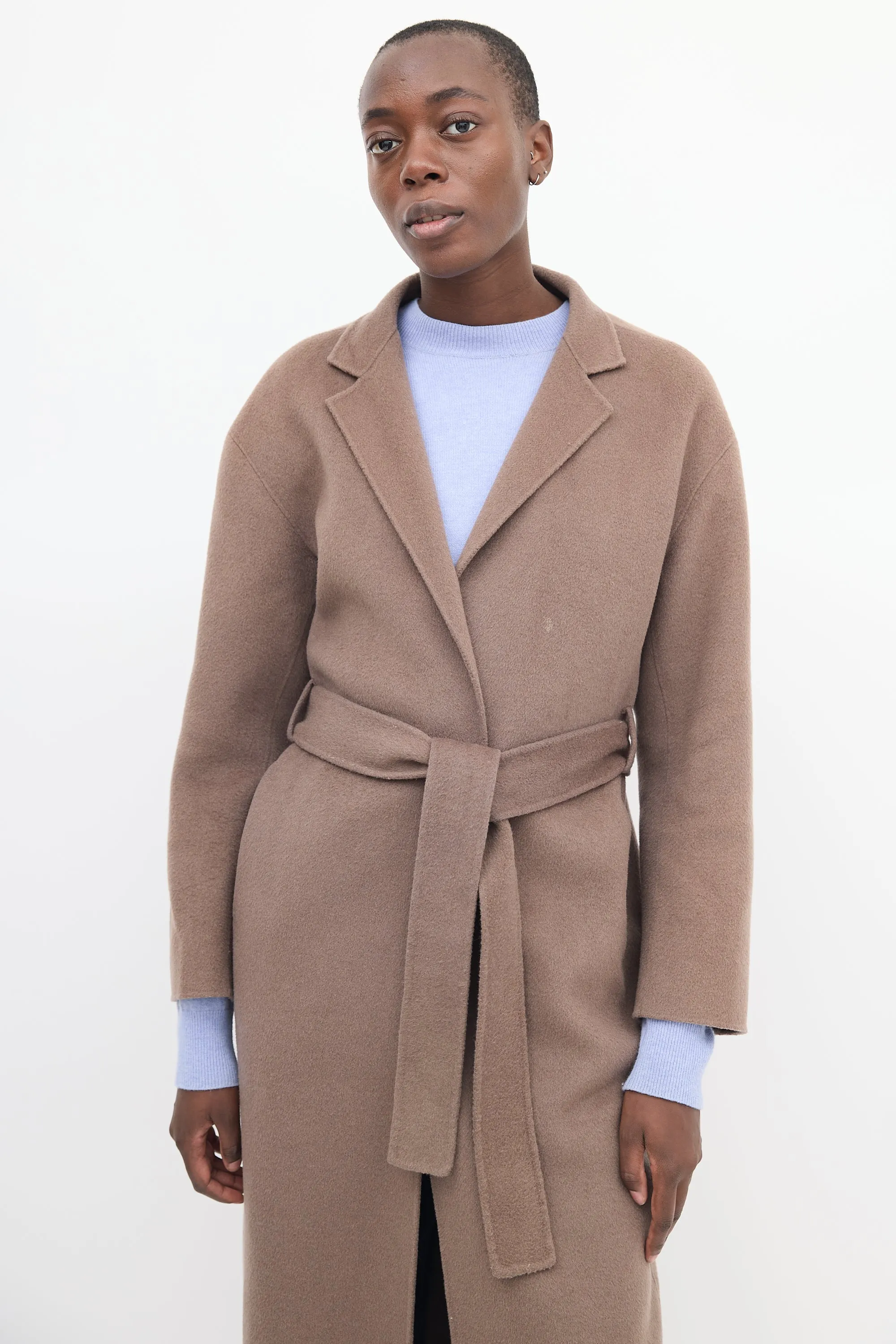 Brown Belted Long Coat