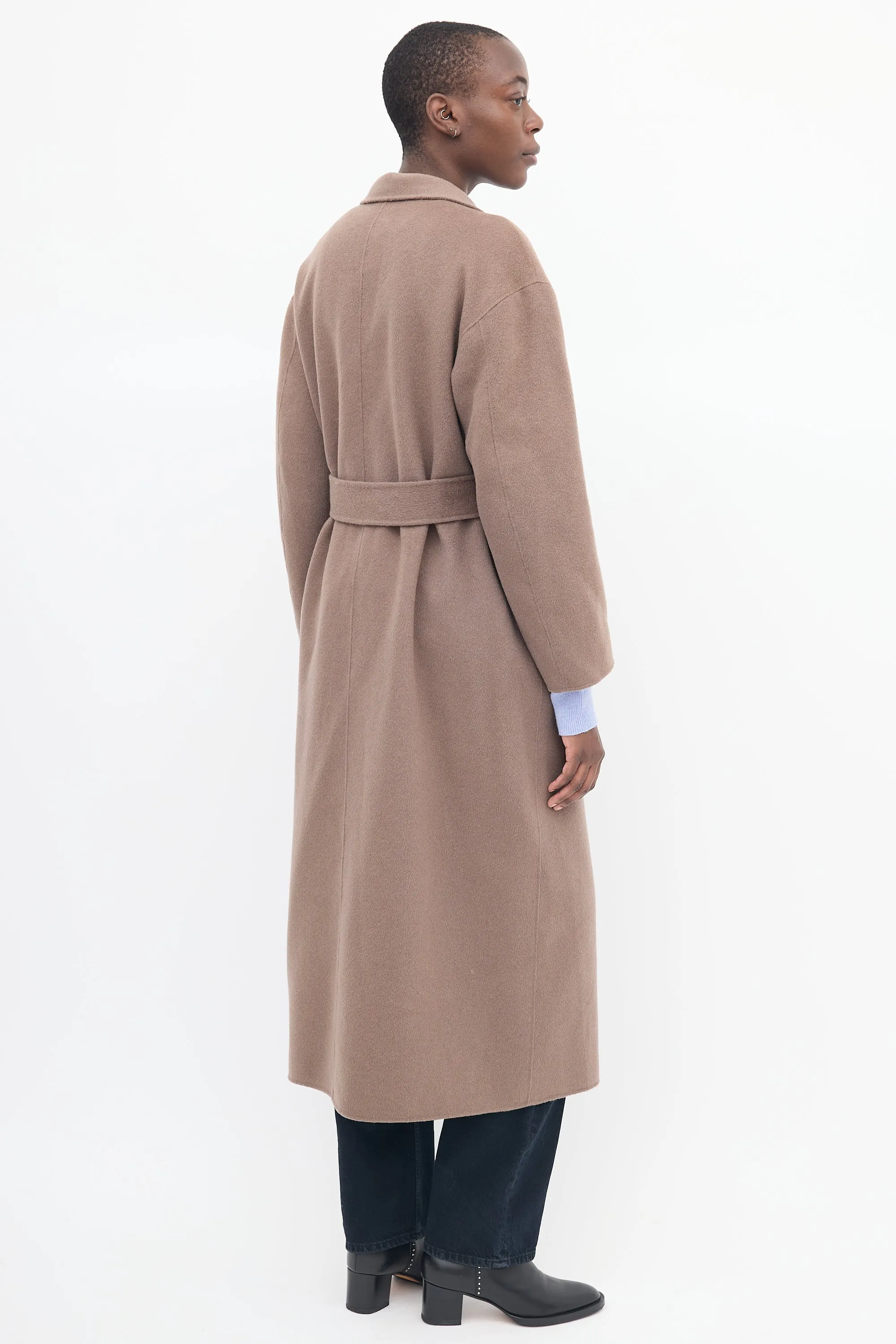 Brown Belted Long Coat