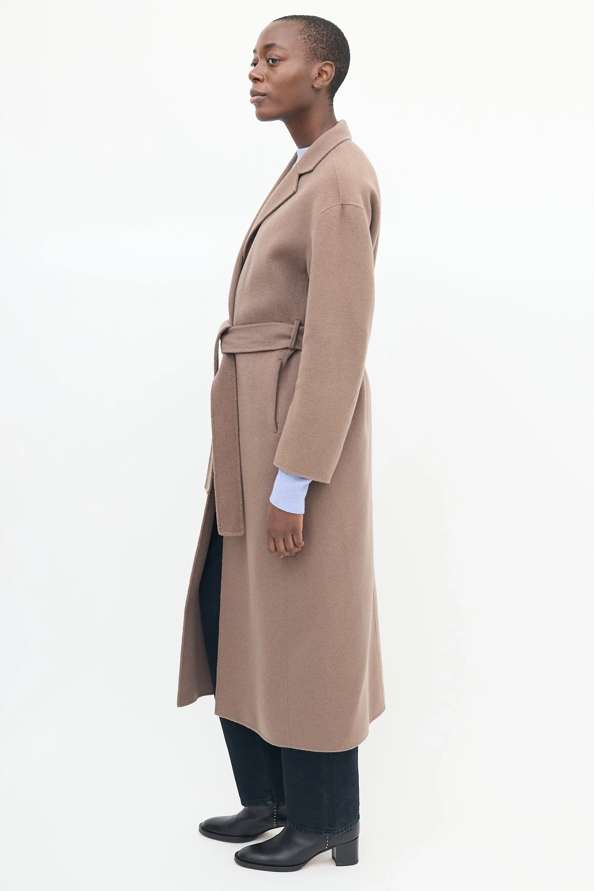 Brown Belted Long Coat