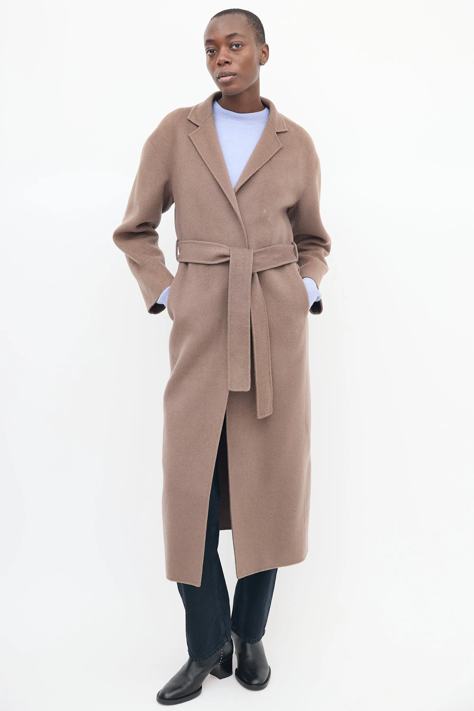 Brown Belted Long Coat