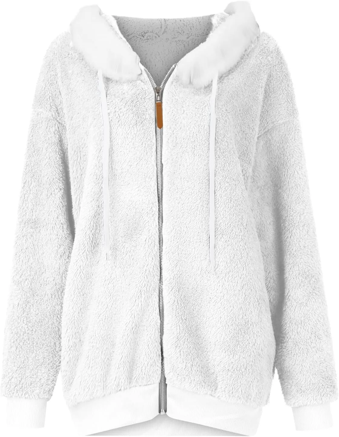 ChicCrate Womens Winter Coats Sherpa Jacket Fuzzy Fleece Jackets Oversized Casual Warm Outwear Zip Hooded Overcoat