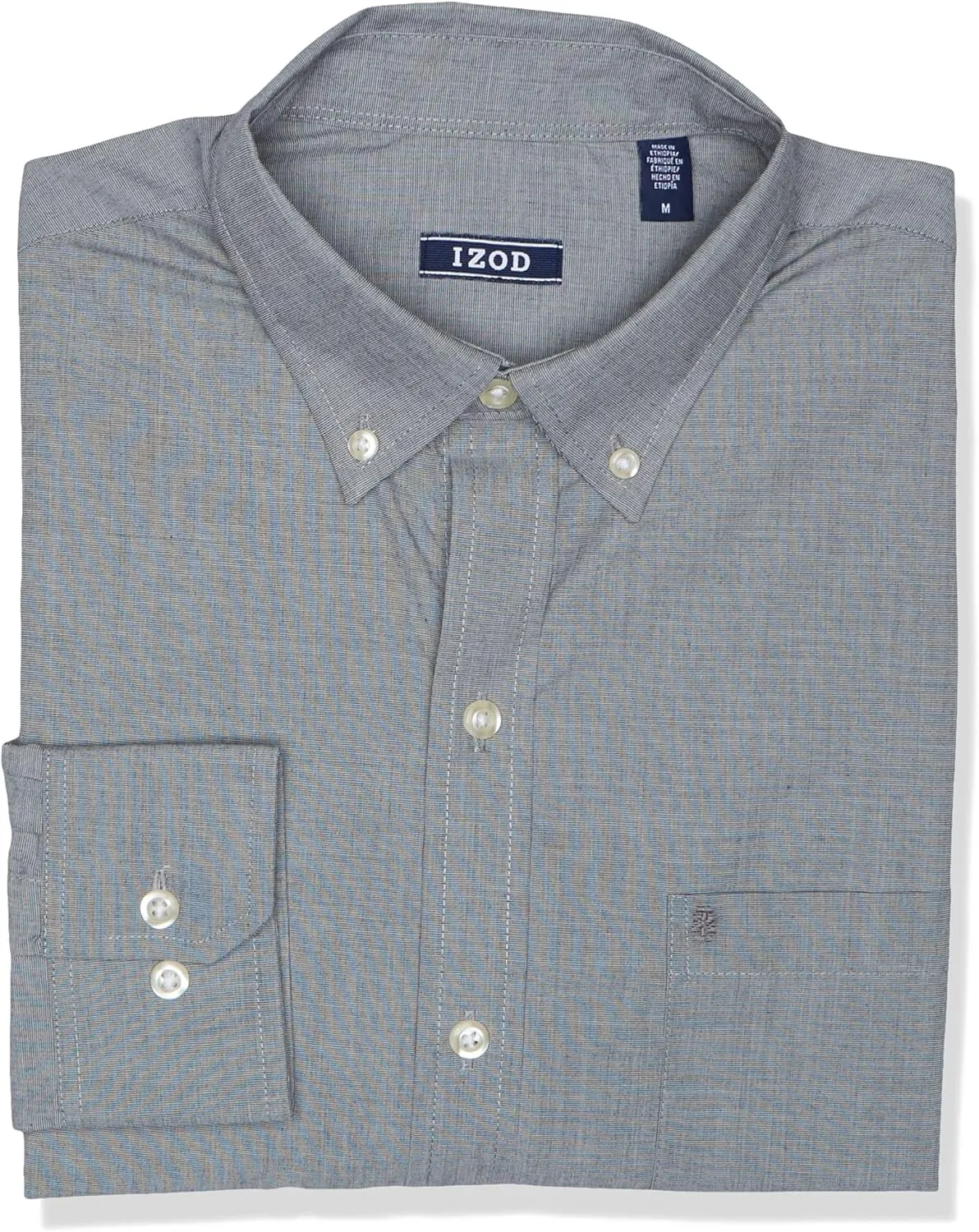 IZOD Men’s Performance Comfort Long Sleeve Solid Button Down Shirt