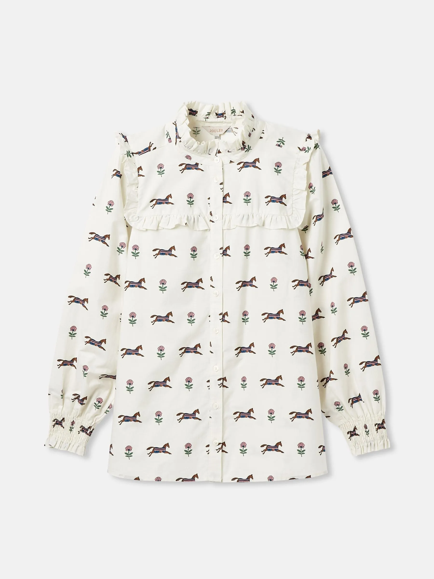 Joules Henrietta Printed Frill Blouse