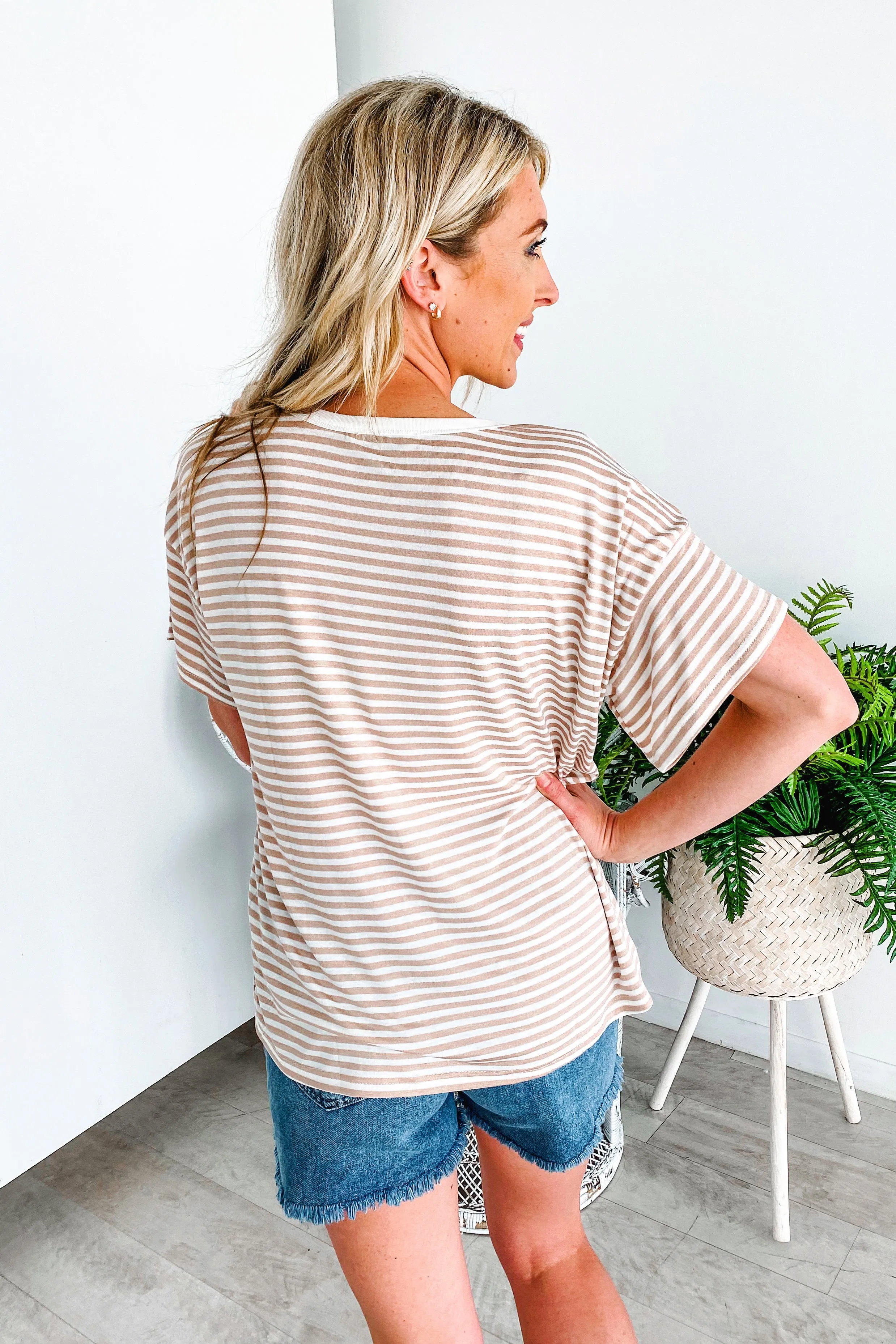 Justin Tan Striped Top