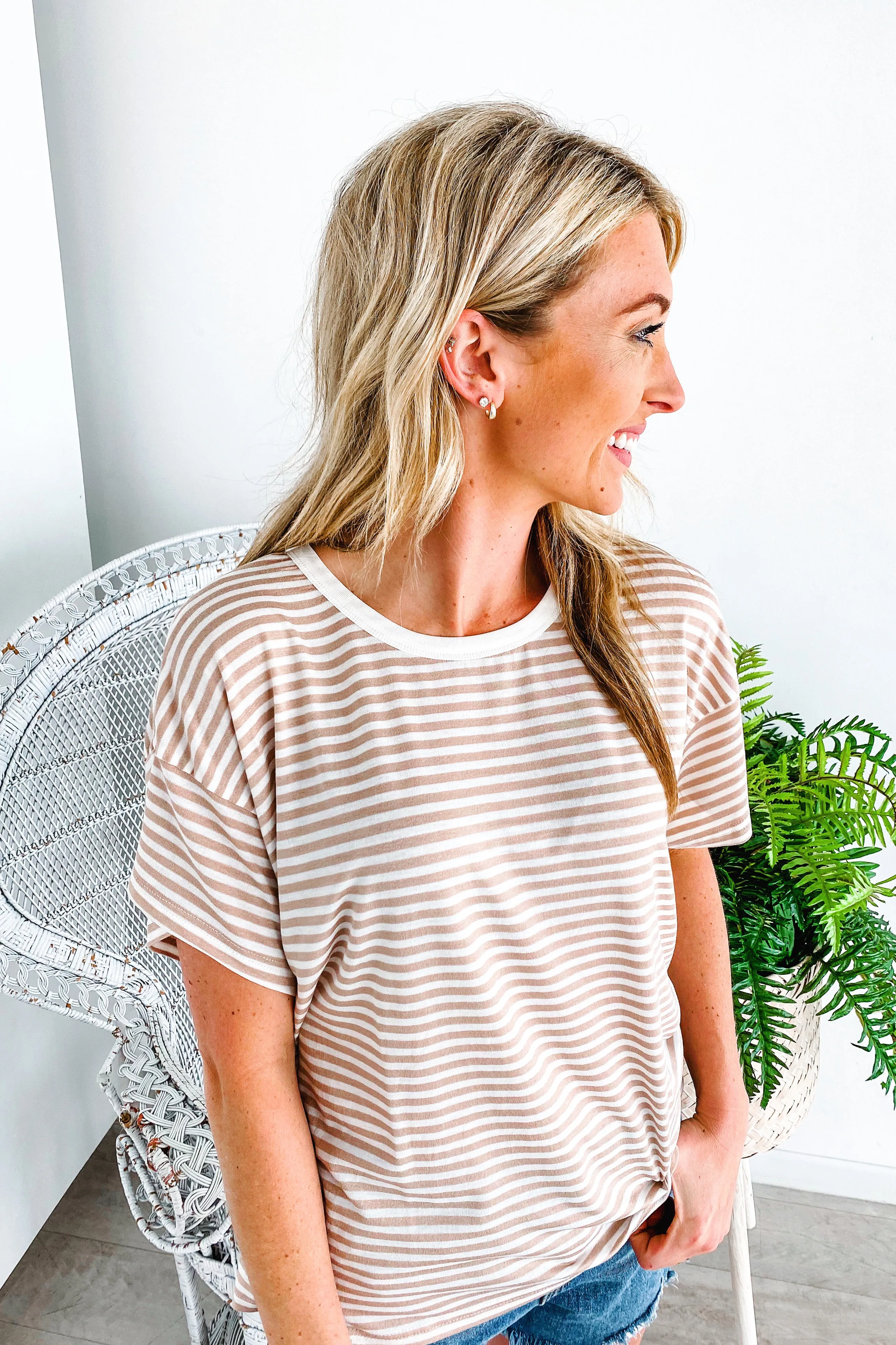 Justin Tan Striped Top