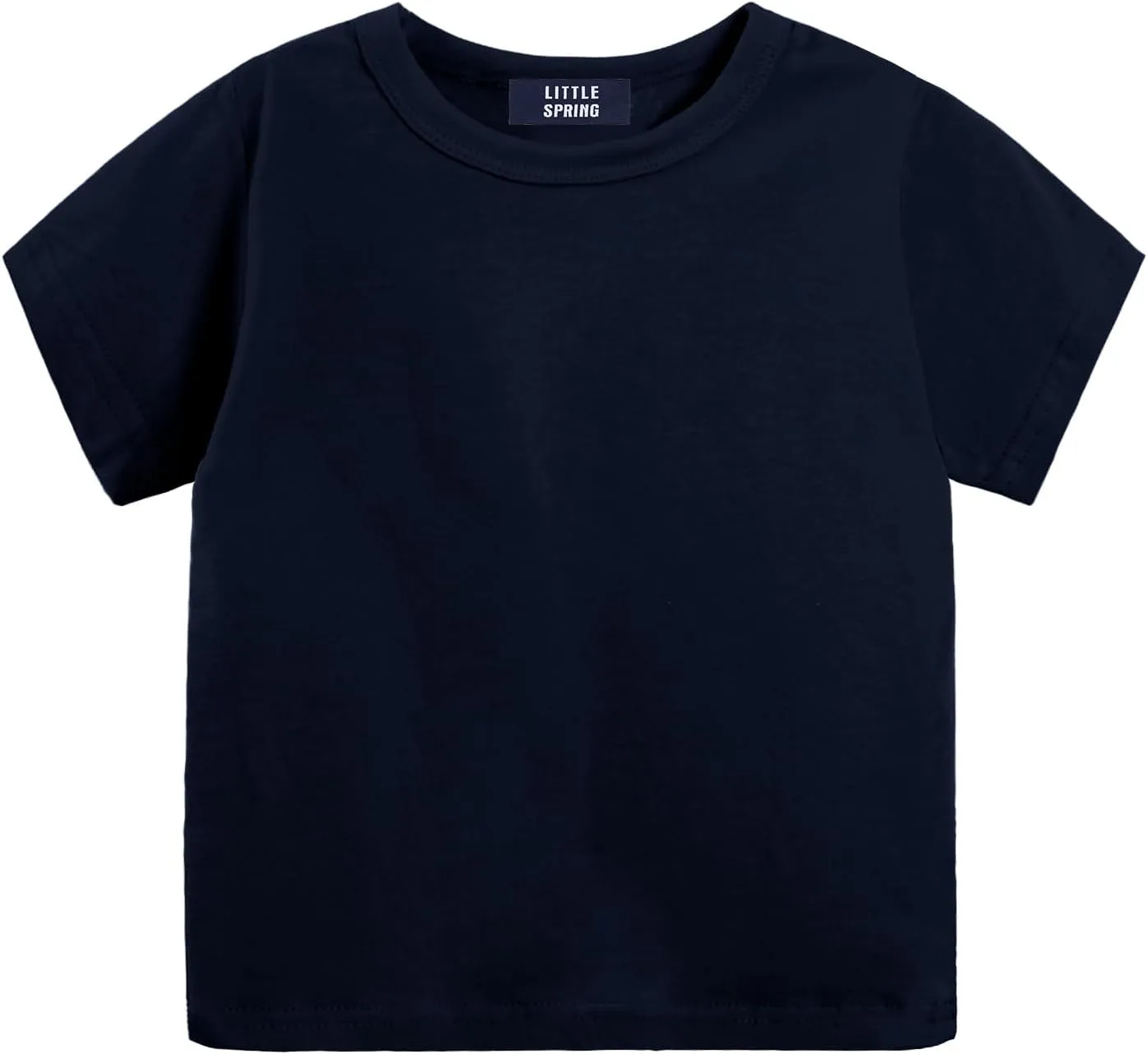 LittleSpring Boys Girls T Shirt Rainbow Striped Cotton Crewneck Tees for Kids Fashion