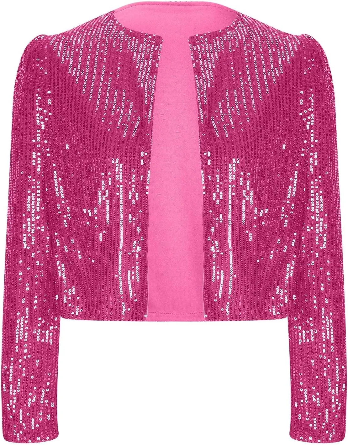 Plus Size Sequin Jacket Women Fashion Sparkle Cardigan Coat Long Sleeve Glitter Jackets Sparkly Blazer for Party