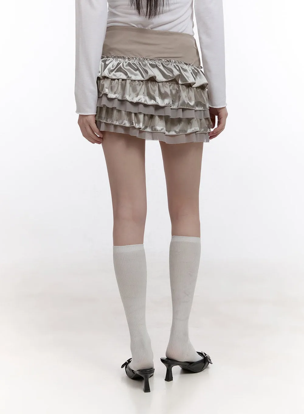 Ribbon Frilled Mini Skirt CF512
