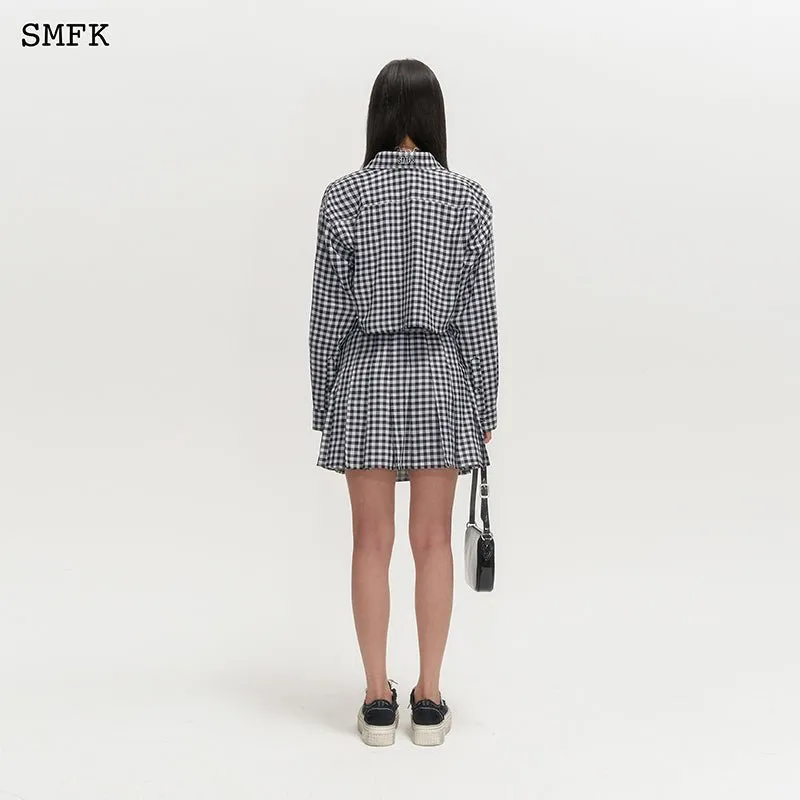 Vintage Academy Black And White Checkered Skirt